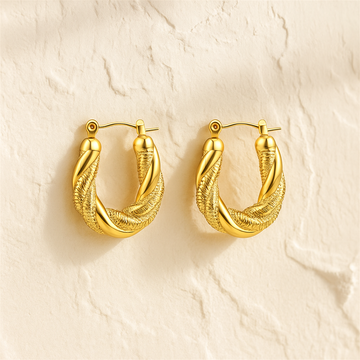 Golden Twist Hoops