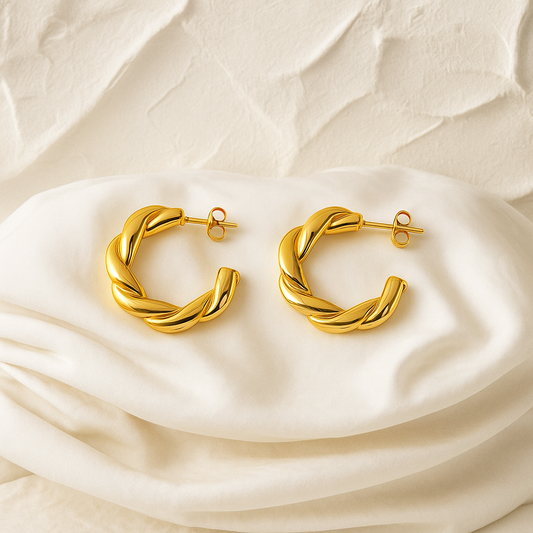 Golden Braids Studs